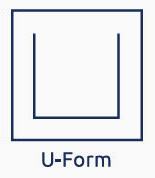 Duschvorhangstange U-Form